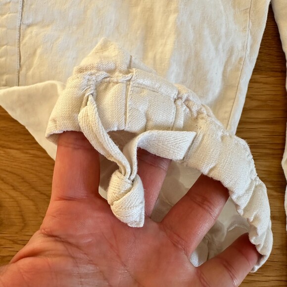 J Jill Pure Jill Linen Off White Pullon Drawstring Hem Pant Cropped Size L - Picture 4 of 6